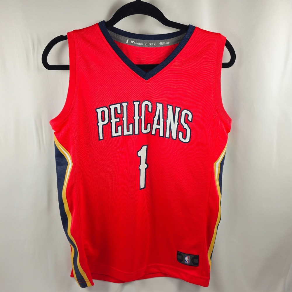 Jersey NBA Authentics Pelicans Fanatics Youth XL Red 1 Williamson 25x19 Inches